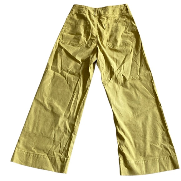 Maeve Linen Blend Crop Wide-Leg Pants Limelight Sz 29 - Picture 3 of 10